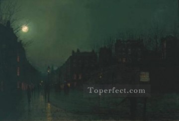  ciudad Pintura al %C3%B3leo - Vista de Heath Street de noche TCS escenas de la ciudad John Atkinson Grimshaw